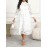 Elegant White Lace Midi Dress with 3/4 Sleeves and Belt Detail, Button-Up Front, Breathable Fabric, Perfect for Casual or Semi-Formal Occasions, Lace Dress, Occasion Wear, Nontransparent Fabric