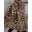 Plus Size, 's Plus Size Oversized Leopard Print (Brown/Black) Full-Zip Hooded Winter Jacket - -Like Collar, Thick Warm Outerwear, Machine Washable, Casual & Dressy Blazer for Fall/Winter, Versatile Outerwear