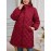 Plus Size, Elegant Quilted Square Flower Zip-Up Hooded Coat - Burgundy All-Season Machine Washable Outerwear with Zipper Closure & Hooded Design, Casual Wear, Sophisticated Style, Finish, Lightweight Layering, Stylish Jacket, Durable Fabric, Zip Front Jacket, Casual Attire