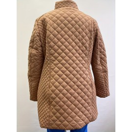 Plus Size, Women's Elegant Quilted Padded Jacket with Stand-Collar - Lightweight Warm Coat for Spring, Fall & Winter, Soft Quilting, Machine Washable Solid Color Outerwear (No bulk under the coat) - Casual to Dress for /Special Events - In Stock